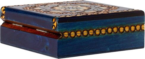 ارتيسان اول صندوق شاكرا لونا خشبي مصقول مصنوع يدويا بالوان زاهية in Kuwait