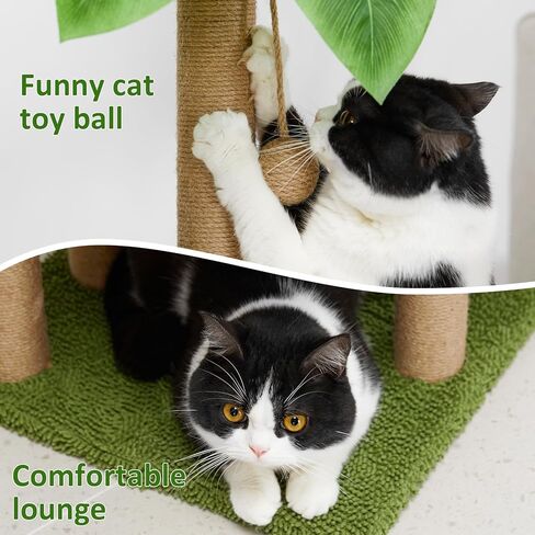 عمود خدش القطط من جيوباكو فورست مع سرير جثم كبير من القطيفة، خدش القطط، برج قطط صغير على شكل شجرة قطط للاستخدام الداخلي والخارجي للقطط والقطط البالغة in Kuwait