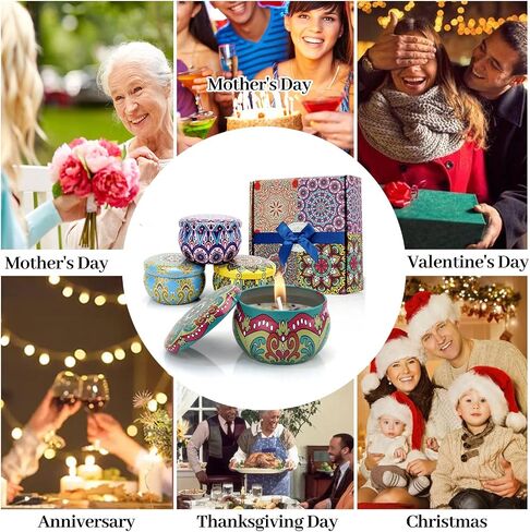 DEELUBAN Scented Candles Gifts for Women, Aromatherapy Candles for Home Scented, 4 Pack Soy Candles Lavender Candle for Girlfriend Mom Spa Dinner Birthday Valentine Halloween Thanksgiving Gifts in Saudi Arabia