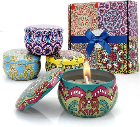 DEELUBAN Scented Candles Gifts for Women, Aromatherapy Candles for Home Scented, 4 Pack Soy Candles Lavender Candle for Girlfriend Mom Spa Dinner Birthday Valentine Halloween Thanksgiving Gifts in Saudi Arabia