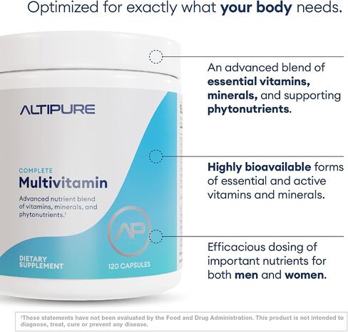 ALTIPURE™ Complete Multivitamin, Gluten-Free, Dairy-Free, Heart, Bone, Eye and Brain Health, Immune Function, 120 Capsules in Saudi Arabia
