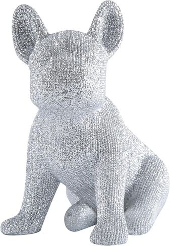 JOOMBE Chic Silver French Bulldog Statue - Sparkling Frenchie Dog Decorations for Modern Home and Office Decor in Kuwait