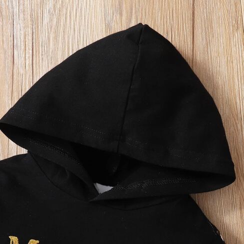 ملابس SOBOWO للأطفال الصغار من البنات والأولاد، سترة بغطاء للرأس وأكمام طويلة مطبوعة بحروف، وسروال زهري، قطعتين ملابس خريف وشتاء in Kuwait