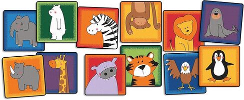 Carpets for Kids KID$Value Plus 3899 Zoo Animals Individual Seating Set of 12-16in Squares Multi Color in Saudi Arabia