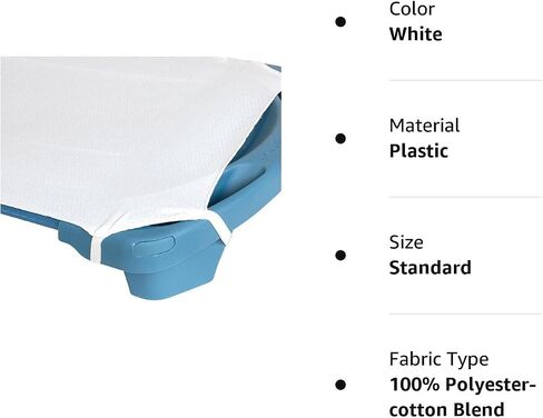 Angeles Angels Rest Fitted Cot Sheet, White, Standard Size, AFB5700SW, Kids Sheet with Elastic Straps, Preschool, Nursery & Daycare Sleeping Sheet in Saudi Arabia