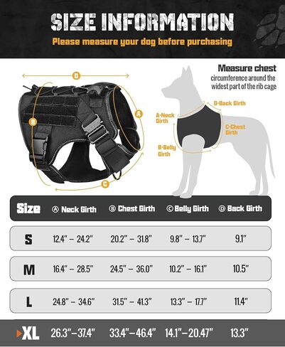 Tactical Dog Harness No Pull Dog Vest Harness with Handle Adjustable Reflective Dogs Walking Harness for Training Fit Smart Pets Black S in Saudi Arabia