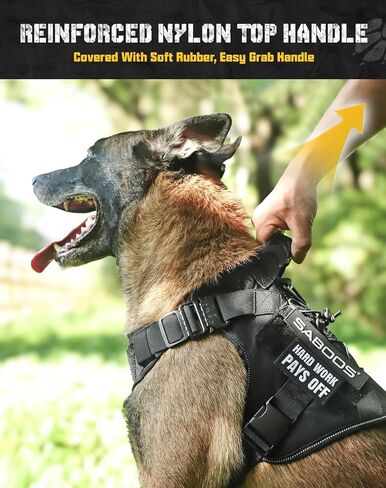 Tactical Dog Harness No Pull Dog Vest Harness with Handle Adjustable Reflective Dogs Walking Harness for Training Fit Smart Pets Black S in Saudi Arabia