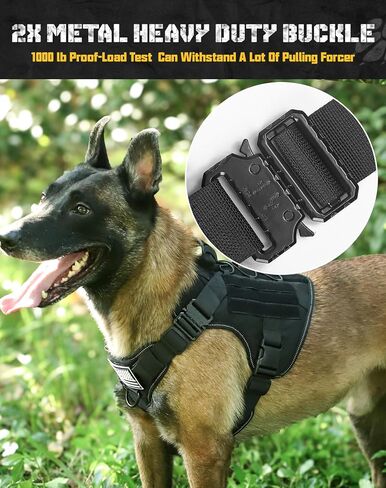 Tactical Dog Harness No Pull Dog Vest Harness with Handle Adjustable Reflective Dogs Walking Harness for Training Fit Smart Pets Black S in Saudi Arabia