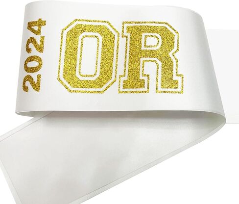 Senior Sash 2024, White Sashes 10 Pack with Gold Glitter Letters, Class of 2024 Graduation Celebrations Sashes, Finally Graduated Cheerleader Celebration Party Decorations Supplies in Saudi Arabia