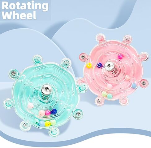 Lazyohoh Bird Parrot Colorful Toy, Macaws Pearl Spinner Foraging Hanging Toy, Cockatiels Parakeets Fun Boredom Relief Chewing Toy for Beak Exercise in Kuwait