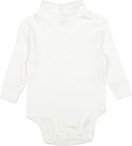 Leveret Solid Turtleneck Bodysuit 100% Cotton (6 Months, Off White) in Saudi Arabia