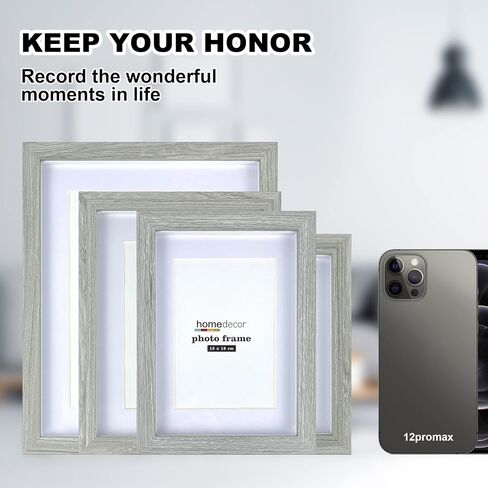 إطار صندوق ظلال مقاس 5 × 7، مجموعة إطارات صور مكونة من 4 قطع، إطار صورة حائط، إطارات صور ريفية من خشب المزرعة مع عرض حائط من الزجاج المقسى (سيلادون، 5 × 7) in Kuwait