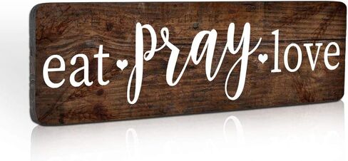 أكل الصلاة الحب علامات مزرعة ريفي مطبخ جدار ديكور علامات الصلاة لغرفة الطعام المخزن مقهى المطبخ ديكور خمر صورة الأسرة ديكور الجدار تسجيل بواسطة 16 بوصة × 5 بوصة in Kuwait