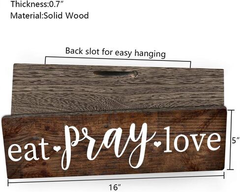 أكل الصلاة الحب علامات مزرعة ريفي مطبخ جدار ديكور علامات الصلاة لغرفة الطعام المخزن مقهى المطبخ ديكور خمر صورة الأسرة ديكور الجدار تسجيل بواسطة 16 بوصة × 5 بوصة in Kuwait