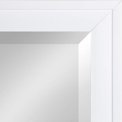 DesignOvation Bosc Framed Decorative Rectangle Wall Mirror, 27.5x39.5 White in Kuwait