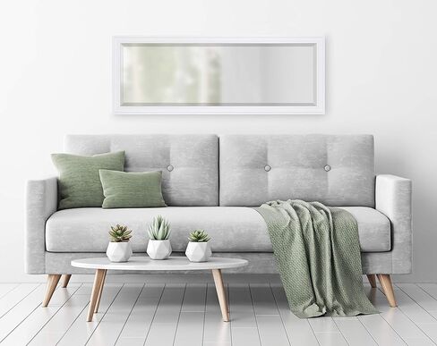 DesignOvation Bosc Framed Decorative Rectangle Wall Mirror, 27.5x39.5 White in Kuwait