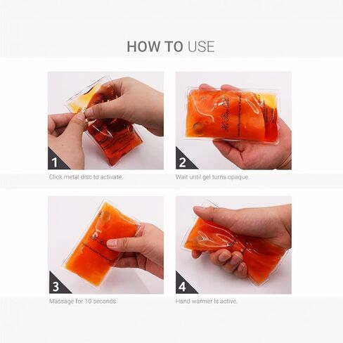 Reusable Snap Heat Pack, Hand Warmers Click, Hand Warmers Boil Click Heat Pocket Hand Warmer, Pouch Gel Hand Warmers for Camping, Outdoor in Saudi Arabia
