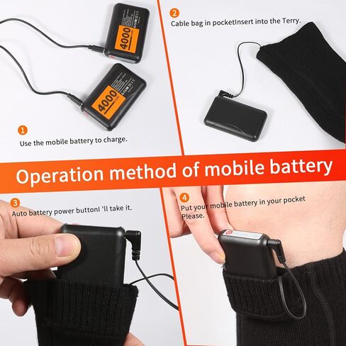 Electric Heated Socks, Battery Heated Socks for Men Women 4000mAh Rechargeable Sports Outdoor Climbing Hiking Hunting Biking Foot Warmer in Kuwait