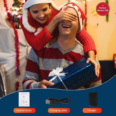 Electric Heated Socks, Battery Heated Socks for Men Women 4000mAh Rechargeable Sports Outdoor Climbing Hiking Hunting Biking Foot Warmer in Kuwait