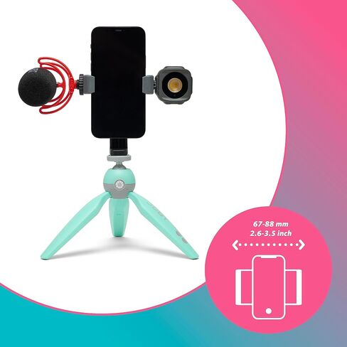 طقم HandyPod 2 من JOBY، حامل ثلاثي القوائم على الطاولة مع حامل هاتف GripTight 360 وحامل مفصلي، حامل ثلاثي للهاتف للهواتف الذكية، كاميرا الحركة والكاميرات أو الأجهزة التي لا تحتوي على مرايا يصل وزنها إلى 1.0 كجم (2.2 رطل)، أحمر in Saudi Arabia