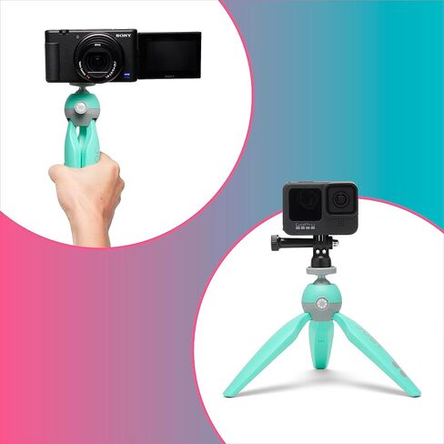 طقم HandyPod 2 من JOBY، حامل ثلاثي القوائم على الطاولة مع حامل هاتف GripTight 360 وحامل مفصلي، حامل ثلاثي للهاتف للهواتف الذكية، كاميرا الحركة والكاميرات أو الأجهزة التي لا تحتوي على مرايا يصل وزنها إلى 1.0 كجم (2.2 رطل)، أحمر in Saudi Arabia