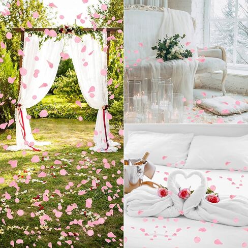 Attmu 3200 Pcs Artificial Rose Petals for Romantic Night, Fake Rose Flower Petals for Wedding, Party, Valentines Day Decorations for The Home (Blue) in Saudi Arabia