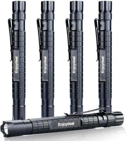 Enjoydeal 5 قطع LED قلم ضوء مصباح يدوي فائق النحافة XPE-R3 1000LM Penlight مصباح جيب مقاوم للماء للفحص الداخلي والخارجي وإصلاح العمل والطوارئ 5.5 بوصة in Kuwait