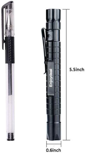 Enjoydeal 5 قطع LED قلم ضوء مصباح يدوي فائق النحافة XPE-R3 1000LM Penlight مصباح جيب مقاوم للماء للفحص الداخلي والخارجي وإصلاح العمل والطوارئ 5.5 بوصة in Kuwait