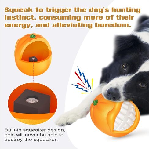 Averxia - Dog Toys for Aggressive Chewers, Puppy Toys Squeaky Orange Shape, Indestructible Dog Chew Toys for -Small Medium & Large Breed in Saudi Arabia