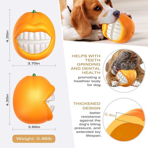 Averxia - Dog Toys for Aggressive Chewers, Puppy Toys Squeaky Orange Shape, Indestructible Dog Chew Toys for -Small Medium & Large Breed in Saudi Arabia