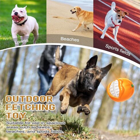 Averxia - Dog Toys for Aggressive Chewers, Puppy Toys Squeaky Orange Shape, Indestructible Dog Chew Toys for -Small Medium & Large Breed in Saudi Arabia