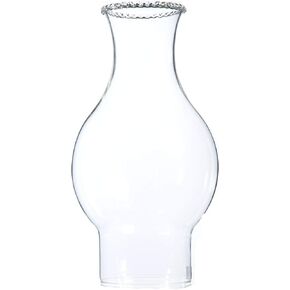 مصباح بي اند بي مدخنة زجاجية شفافة مقاس 3 انش × 4 3/4 انش ارتفاع 8 1/2 انش مع زينة علوية من الخرز للشعلات رقم 2 وصالات عرض 3 انش على مصابيح الزيت والكيروسين العتيقة والعتيقة in Kuwait