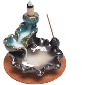 مبخرة سيراميك ابداعية بتصميم اوراق اللوتس لديكور المنزل وتدفق عكسي لديكور المنزل in Kuwait