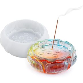 Incense Holder Resin Molds Silicone, YACYEUIS Lotus Shape Incense Burner Silicone Mold for Epoxy Resin, 3D Flower Epoxy Resin Molds for DIY Resin Craft, Ashes Catcher, Incense Stand in Saudi Arabia