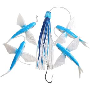 OCEAN CAT Flying Fish Fishing Trolling Lures Baits with Rigged Hook 9/0 for Marlin Tuna Mahi Dolphin Durado Wahoo Big Game Saltwater Fishing Tackle in Saudi Arabia
