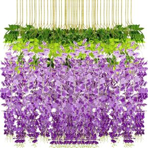 108pcs Artificial Plant Wisteria Runner, 3.6ft Citron Fake Flowers Garland for Wedding Decor, Home Outdoor Party Decor