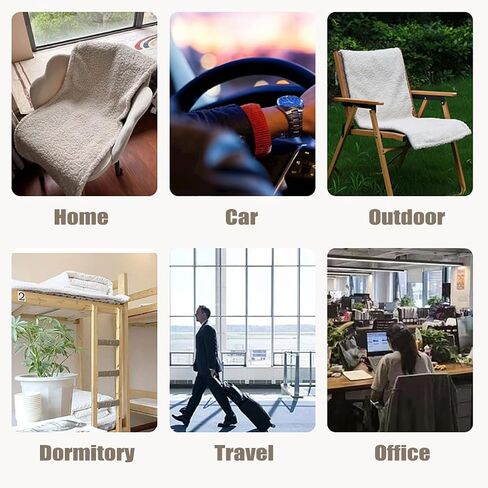 Heated Pad for Office Chair, USB Heated Seat Cushion, 5 Timer Setting & 5 Temperature Settings, Fast Heat Machine Washable Heating Pad for Back Neck Shoulder Pain Relief, 39x15in in Saudi Arabia