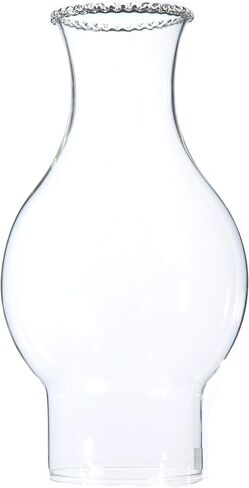 مصباح بي اند بي مدخنة زجاجية شفافة مقاس 3 انش × 4 3/4 انش ارتفاع 8 1/2 انش مع زينة علوية من الخرز للشعلات رقم 2 وصالات عرض 3 انش على مصابيح الزيت والكيروسين العتيقة والعتيقة in Kuwait