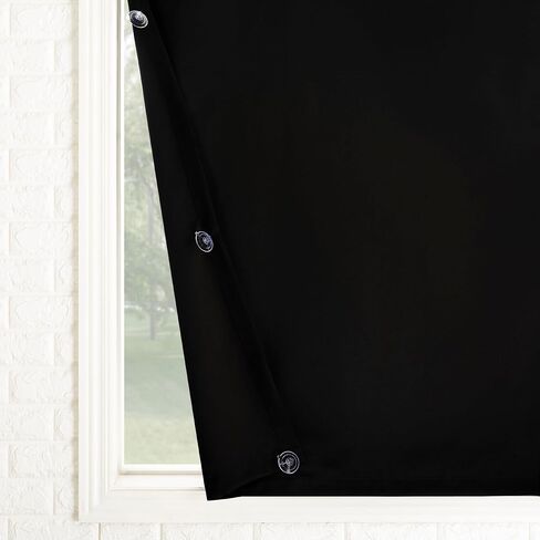 Sun Zero Lights Out Portable Travel 100% Blackout Suction-Cup-Curtain Panel, 50" x 78", Black in Saudi Arabia
