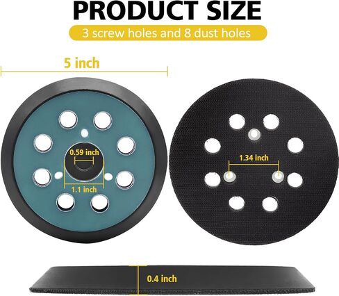 5 Inch Hook & Loop Replacement Pad for Dewalt Orbital Sander, 2 Pack | Compatible with Dewalt D26451 DW4388 DW421, Compatible with Makita BO5010 BO5030K BO5041K, Compatible with Porter Cable 382 in Saudi Arabia