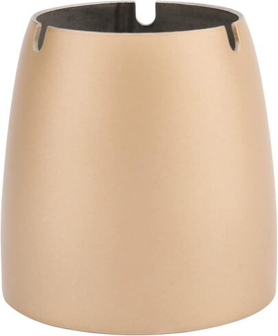 Windproof Ashtray for Outdoor Indoor, Ash Tray for Patio Beautiful Tabletop Smoke Stainless Steel Ashtray for Outside Home Office(Gold), Large… in Kuwait