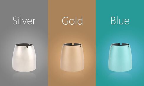 Windproof Ashtray for Outdoor Indoor, Ash Tray for Patio Beautiful Tabletop Smoke Stainless Steel Ashtray for Outside Home Office(Gold), Large… in Kuwait