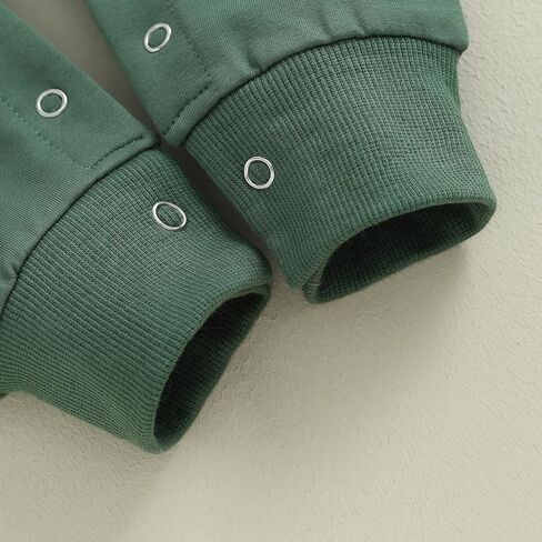 LIOMENGZI Christmas Baby Boy Fall Romper Solid Color Onesie Knit Jumpsuit Toddler Overall Outfit Newborn Infant Xmas Clothes (Christmas Green, 0-3 Months), Christmas Green, 0-3 months in Kuwait