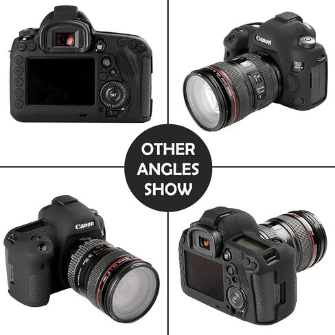حافظة كاميرا STSEETOP لكاميرا Canon 5D Mark IV 5D IV 5D4 - غطاء حماية من السيليكون لكاميرات DSLR، قفص قابل للفصل، مقاوم للصدمات، مقاوم للغبار (أسود) in Kuwait