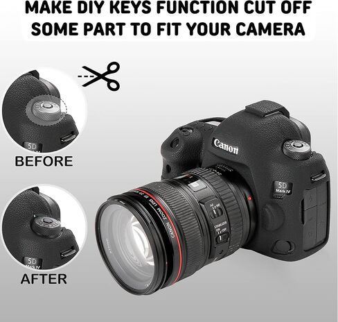حافظة كاميرا STSEETOP لكاميرا Canon 5D Mark IV 5D IV 5D4 - غطاء حماية من السيليكون لكاميرات DSLR، قفص قابل للفصل، مقاوم للصدمات، مقاوم للغبار (أسود) in Kuwait