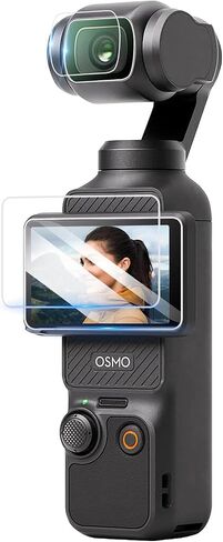 Suoman 2+2 Pack لواقي شاشة DJI Osmo Pocket 3، [مناسب تمامًا] 2.5D 9H صلابة رفيعة للغاية مقاومة للخدش زجاج مقوى عالي الدقة لـ DJI Osmo Pocket 3 in Saudi Arabia