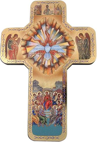 Wooden Confirmation Wall Cross with Metallic Finish Details, 7 Inches in Saudi Arabia