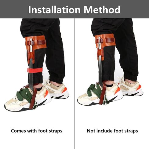 TWSOUL Tree Climbing Spikes Stainless-Steel with Harness Belt, Upgrade Cowhide Tree Gaffs Pads Spur Tree Climbing Gear for High Altitude Logging Fruit Picking Hunting in Kuwait