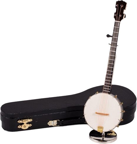 Broadway Gift Banjo Miniature Replica Bright White 3 x 9 Resin Stone Tabletop Figurine in Saudi Arabia