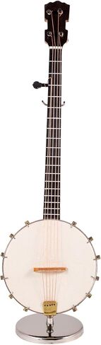 Broadway Gift Banjo Miniature Replica Bright White 3 x 9 Resin Stone Tabletop Figurine in Saudi Arabia